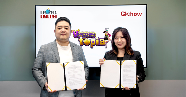 왼쪽부터 박준영 유토피아게임즈 대표, 김현진 글로하우 대표.